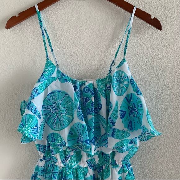 Lilly Pulitzer Sand Dollar Starfish Ocean Theme Dress Green Blue Small - Picture 3 of 13